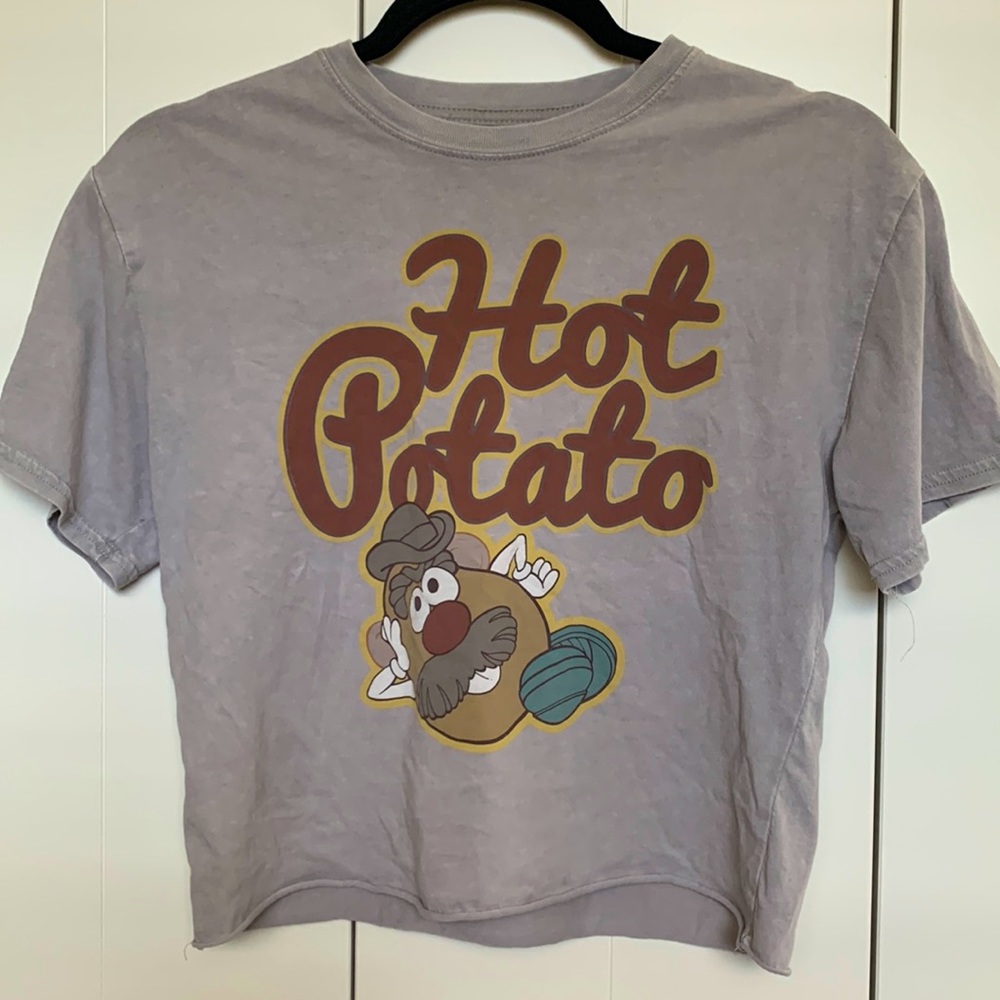 Size XSmall Hot Potato Crop Gray T-shirt